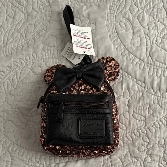 Sequin Minnie Ear Mini Backpack Wristlet - Picture 1 of 1
